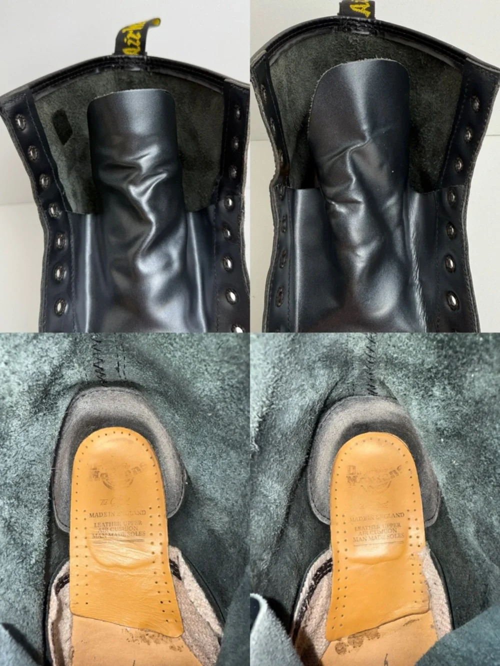 Vintage Dr. Martens England 1460 Metallic Graphite Shimmer Silver MIE Boots UK 9